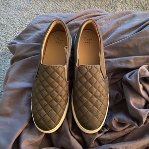 Green slip on shoes!